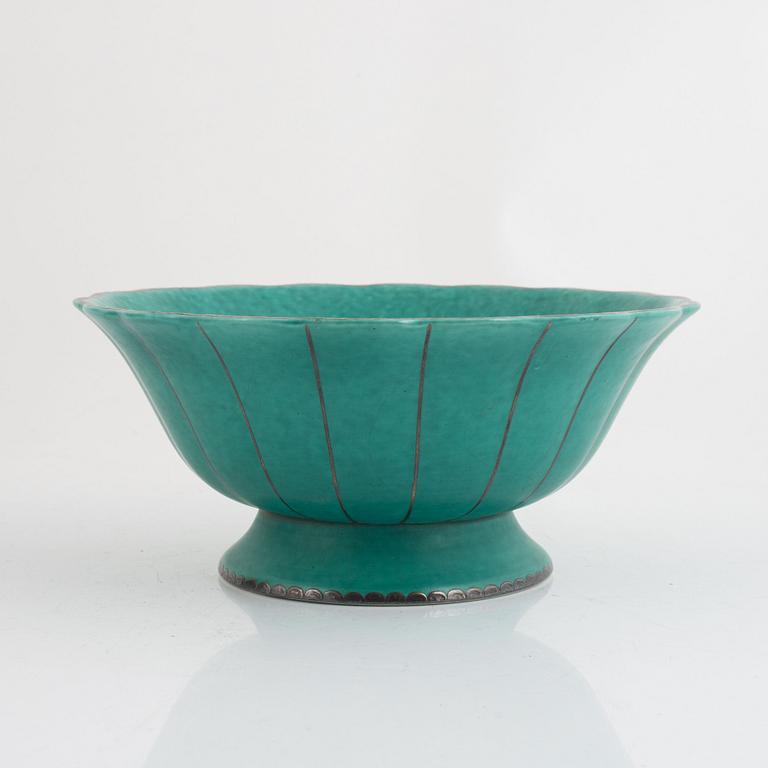 Wilhelm Kåge, bowl, stoneware, "Argenta", Gustavsberg.