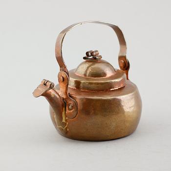 KAFFEPANNA, miniatyr, koppar, 1700-/1800-tal.
