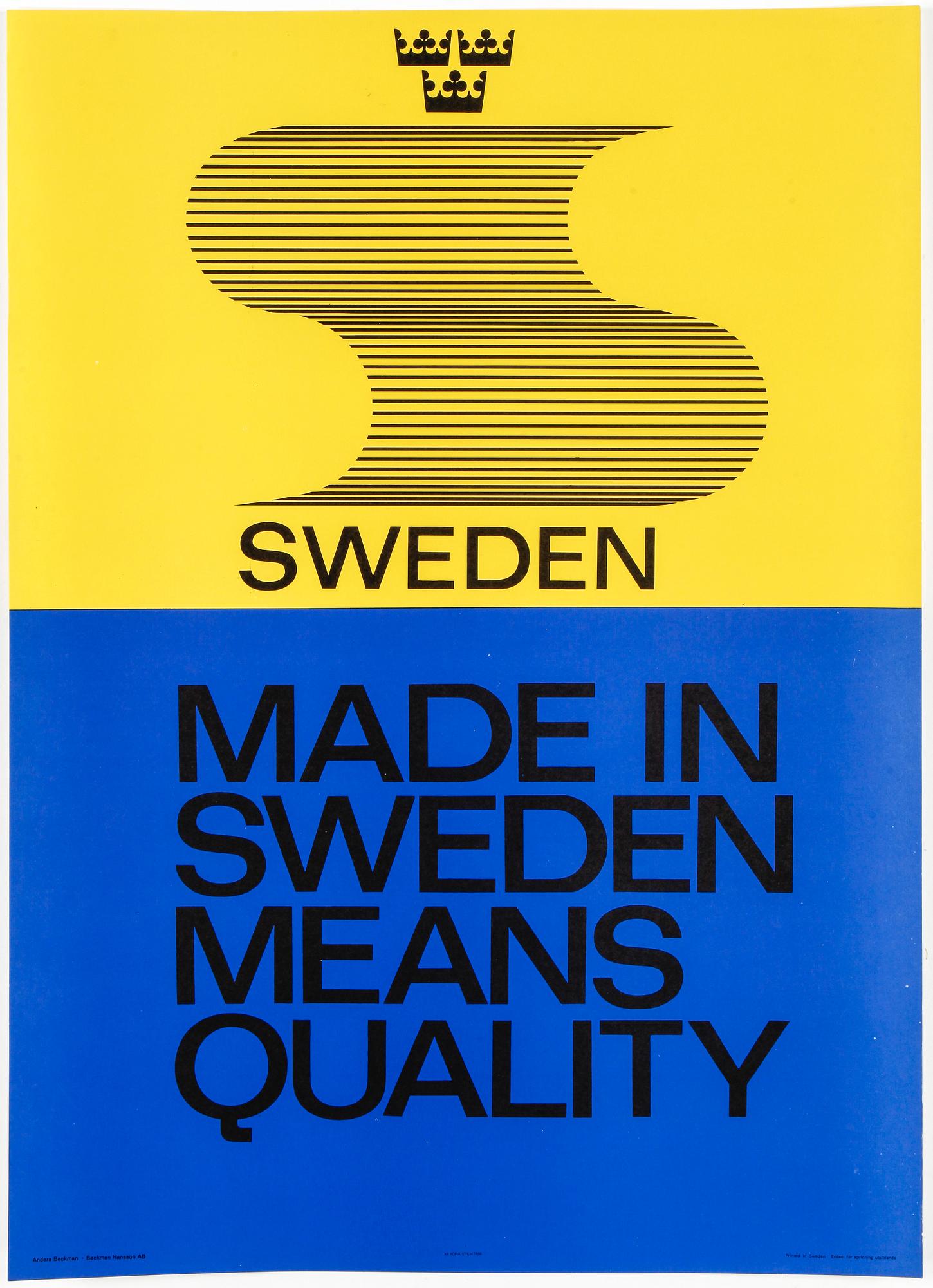 ANDERS BECKMAN, litografiskt tryck, 1966, utgiven av Beckman Hansson AB.
