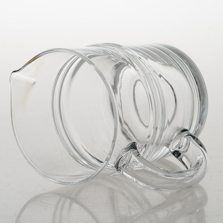 TIMO SARPANEVA, set of 10 drinking glasses and a jug, 'Ripple' 2054 for Iittala.