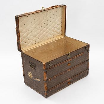 Louis Vuitton, a monogram canvas trunk from around year 1900.