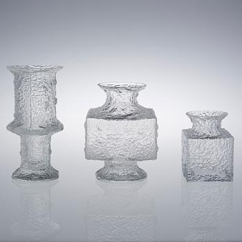 TIMO SARPANEVA, MALJAKOITA, 3 kpl, "Nardus", "Crassus", "Krookus" Iittala, 1960-70-luku. Yksi signeerattu.