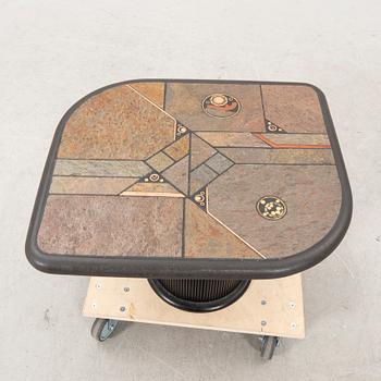 Paul Kingma, a stone coffee table signed 1970s.