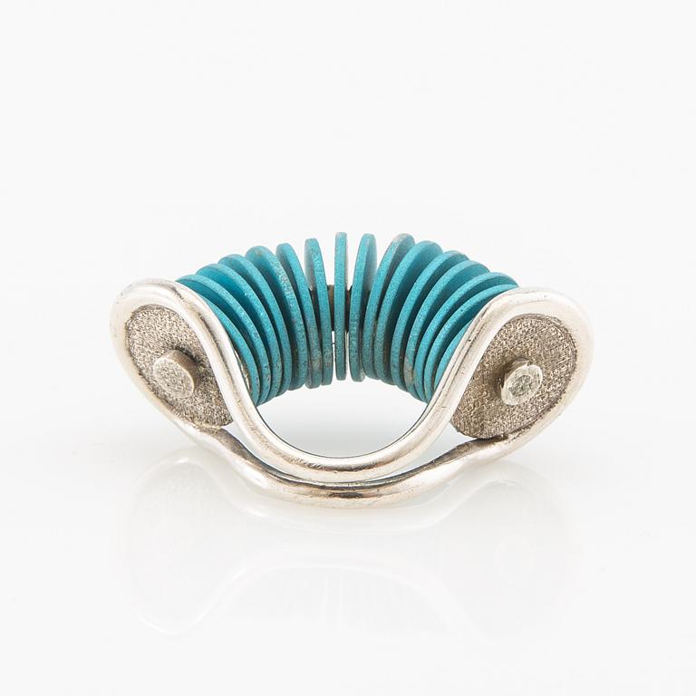 Peter de Wit, Ring sterlingsilver och aluminium, Linköping sent 1990-tal.