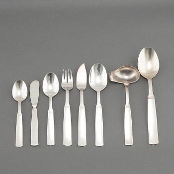 69 pieces of "Ranka" table ware in stainless steel, designed by Svens Arne Gillgren for Gense.