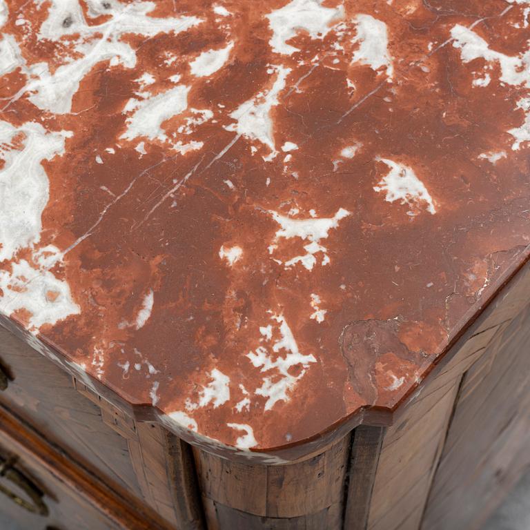 A French chest of drawers, mid 18th Century.