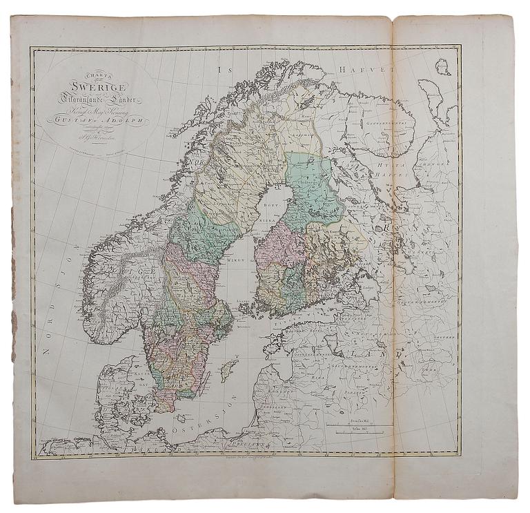 KARTOR 3st, S G Hermelin,1800-tal.