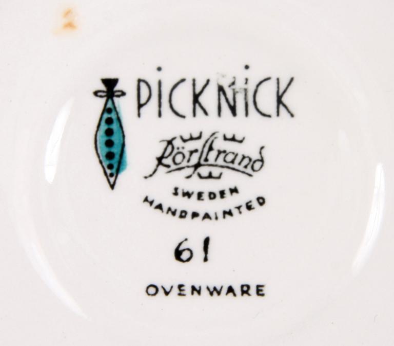 KAROTT MED LOCK, porslin, "Picknick" Rörstrand Ovenware.