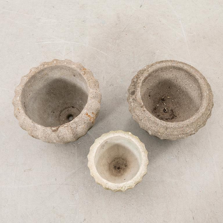 Trädgårdskrukor 3 st Everöd 1900-talets mitt.