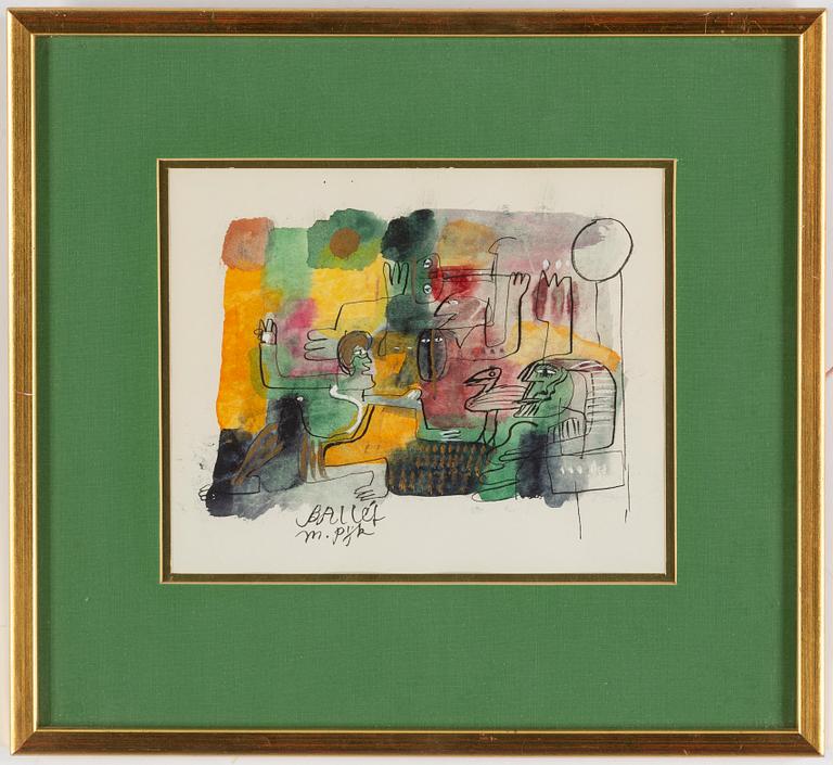 MADELEINE PYK, akvarell, signerad.