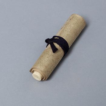 RULLMÅLNING, Shunga, "Kimono Sleeve", Japan, troligen tidigt 1900-tal.