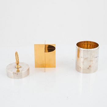 Hermès, cigarette case, new silver. 1980s.