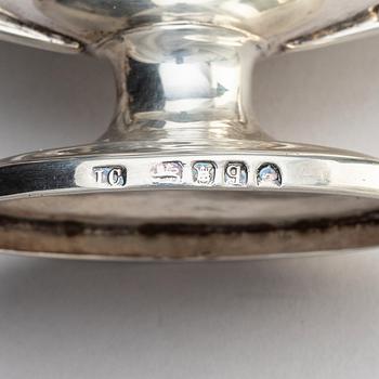 Four English 18th century silver salt-cellars, possibly mark of John Carter, London 1791.