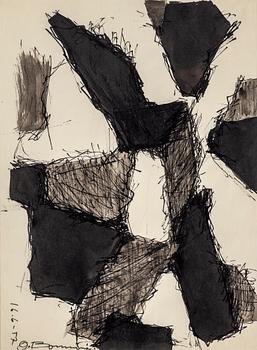 OLLE BONNIÉR, ink on paper, signed and dated 16.6-57.