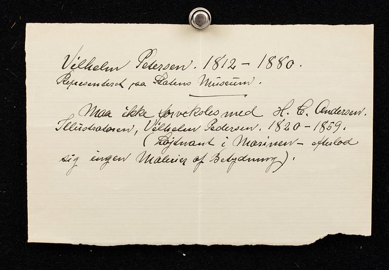 VILHELM PETERSEN, oil on panel. monogram signed.