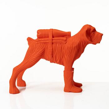 William Sweetlove, "Cloned Schnauzer with water bottle". (Orange).