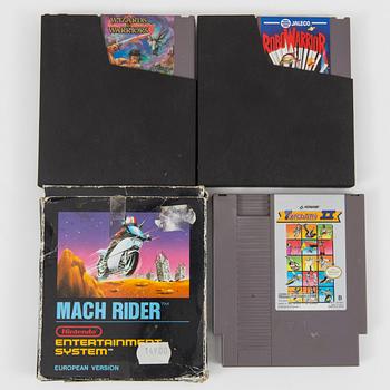 A collection of 16 Nintendo 8-bit games, Bersala, 1980/90s.