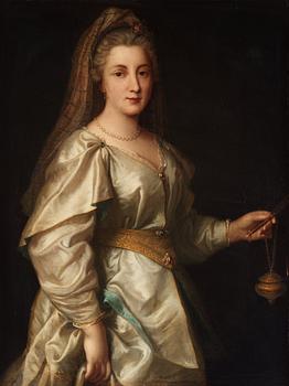 567. Philippe de Champaigne Follower of, Young lady portrayed as a vestal.