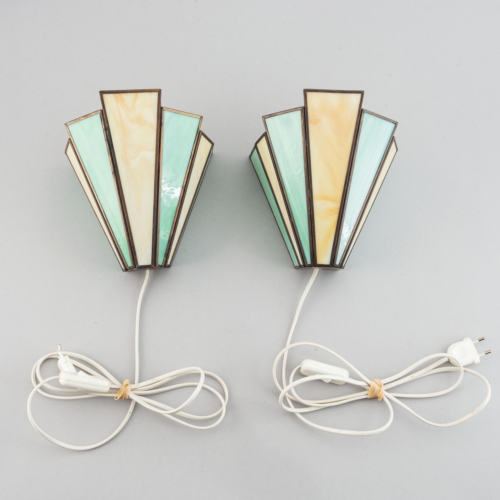 A pair of Art Deco wall lights.