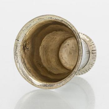 A late 18th century parcel-gilt silver beaker, maker's mark of Berthil Thorwijk, Uusikaupunki, Finland 1788.