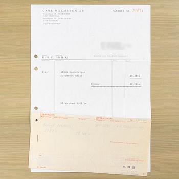 A 'Vita blommorna' cabinet/sideboard, painted by Liselott Malmsten, Firma Carl Malmsten, 1991.