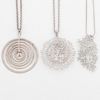 TAPIO WIRKKALA, pendants, 3 st, silver Kultakeskus oy.