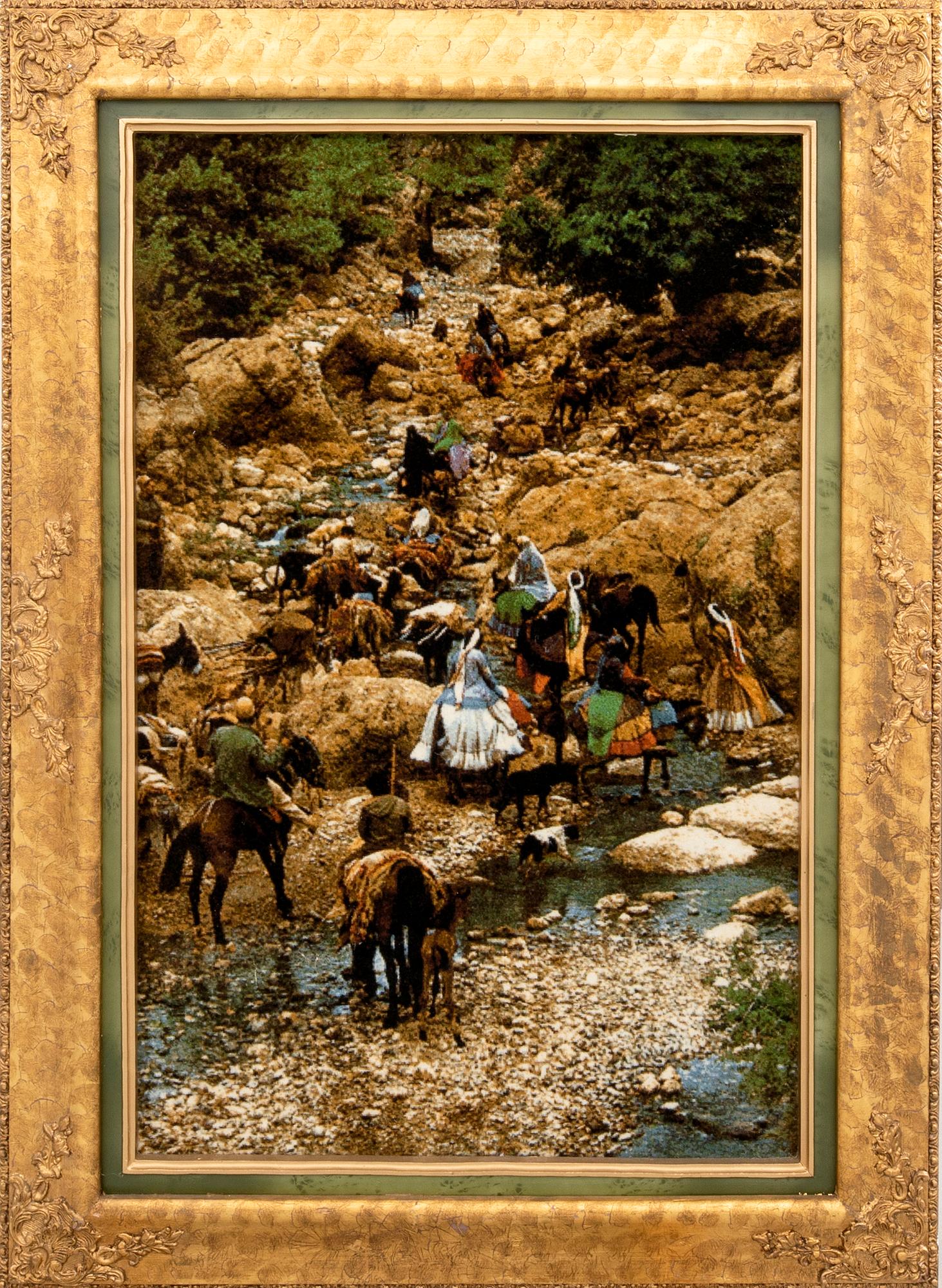 Matta Täbris old/semiantik figural ca 106x68 cm.