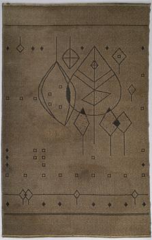 Aappo Härkönen (Kaino Lemmikki Härkönen), Aappo Härkönen, 1950/1960s Finnish flat weave carpet for Mattokutomo. Circa 240 x 155 cm.