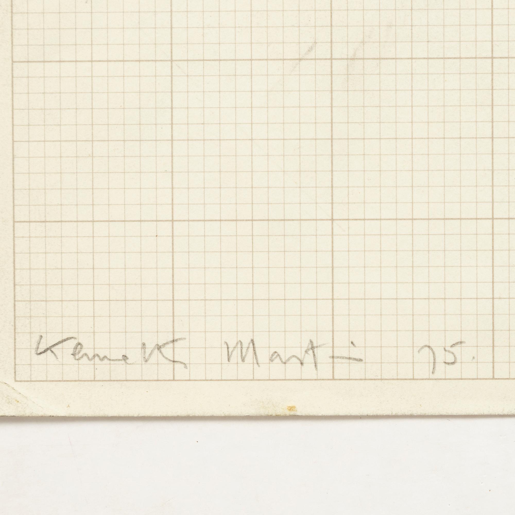 Kenneth Martin, mixed media on paper, 3 pcs, signed and dated -75.