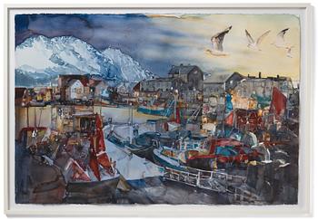 Lars Lerin, "Hamnen i Nordland".