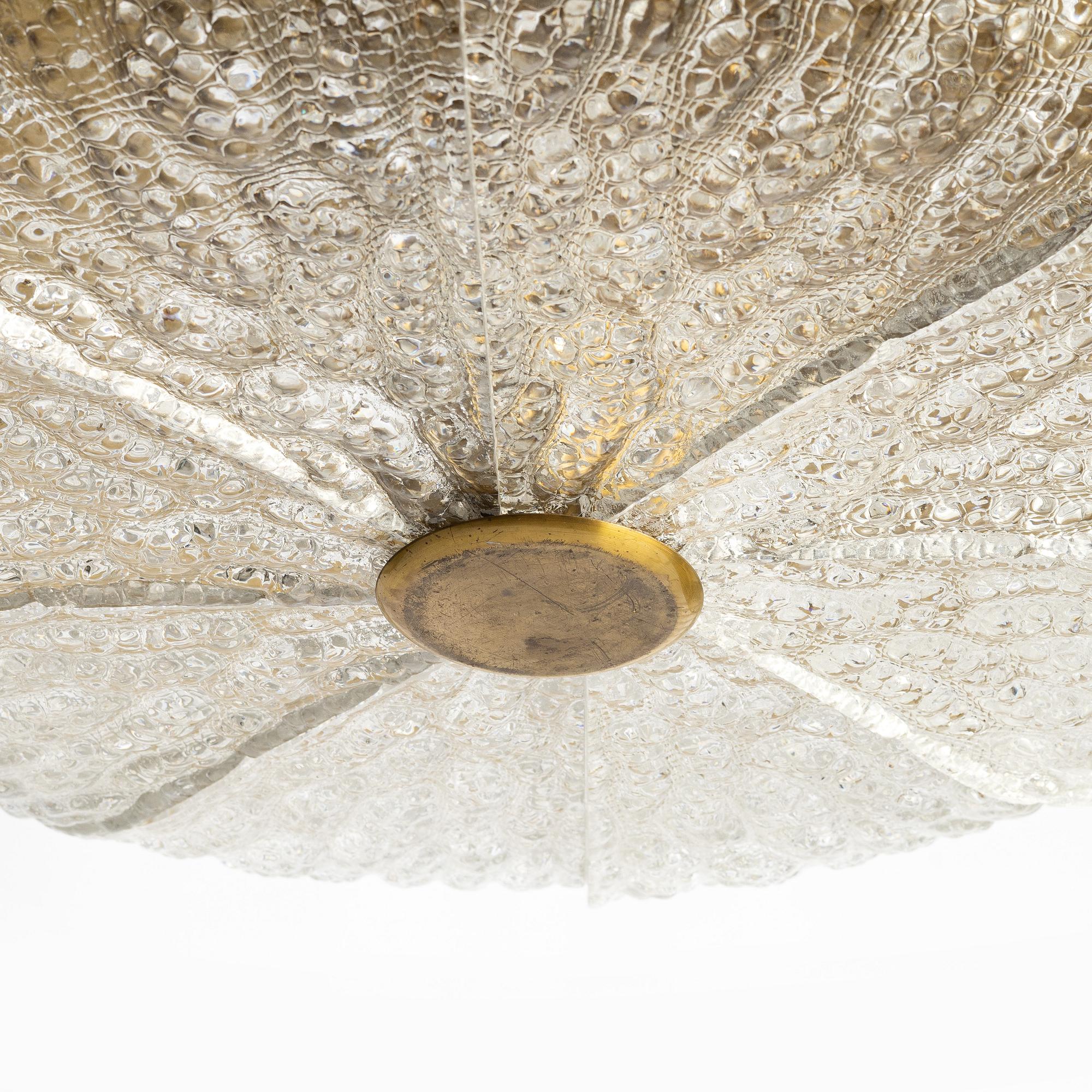 Carl Fagerlund, A Swedish Orrefors glass chandalier, mid 20th century.