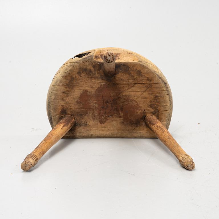 A pinewood stool, 19th Century.