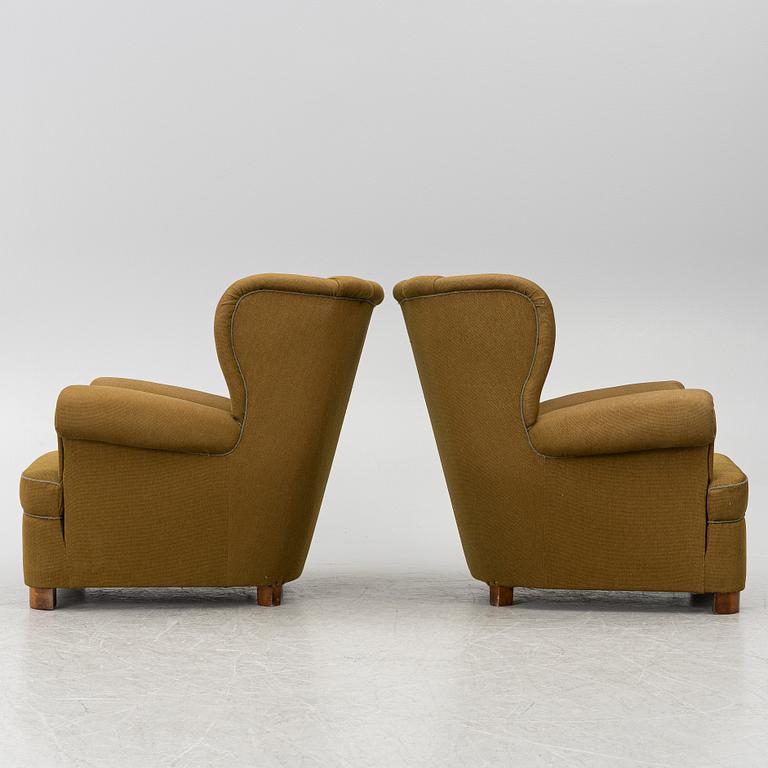 Armchairs, a pair, Swedish Modern, 1940s.