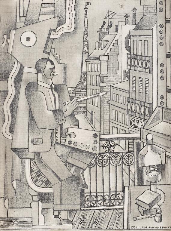Gösta Adrian-Nilsson, "Dessin pour 'Le Peintre' ".