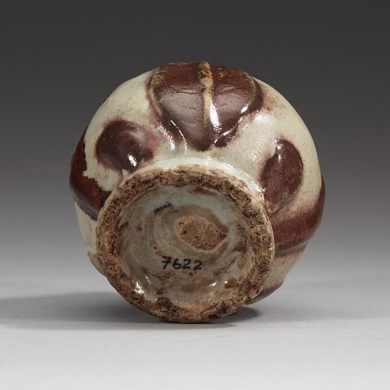 A peach shaped stone ware water sprinkler, Korea, 19th Century.