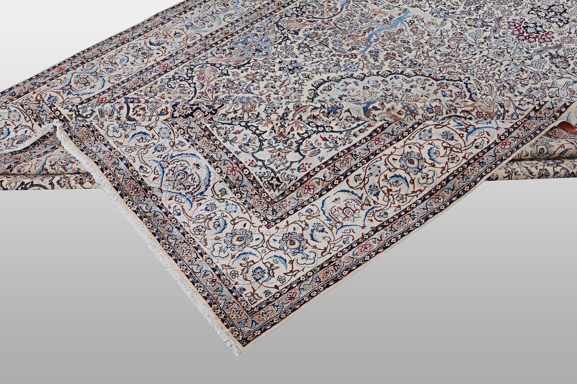 A carpet, Nain, 9 LAA, part silk, ca  484 x 335 cm.