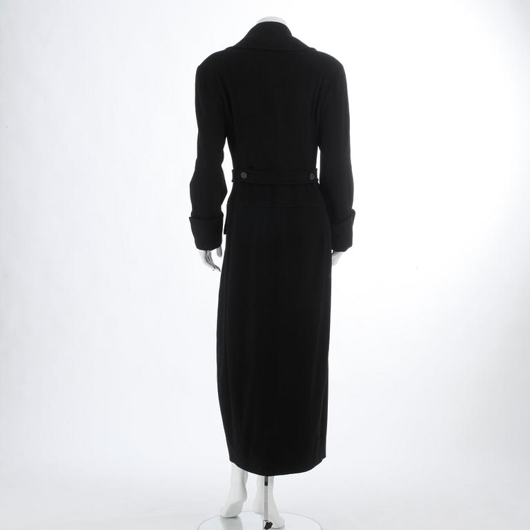 CHANEL, a black cashmere coat, size 40.