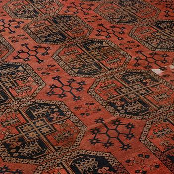 Matto, Antique / Semi-Antique Ersari, ca 350 x 254 cm (as well as 6 cm flat weave at the ends.