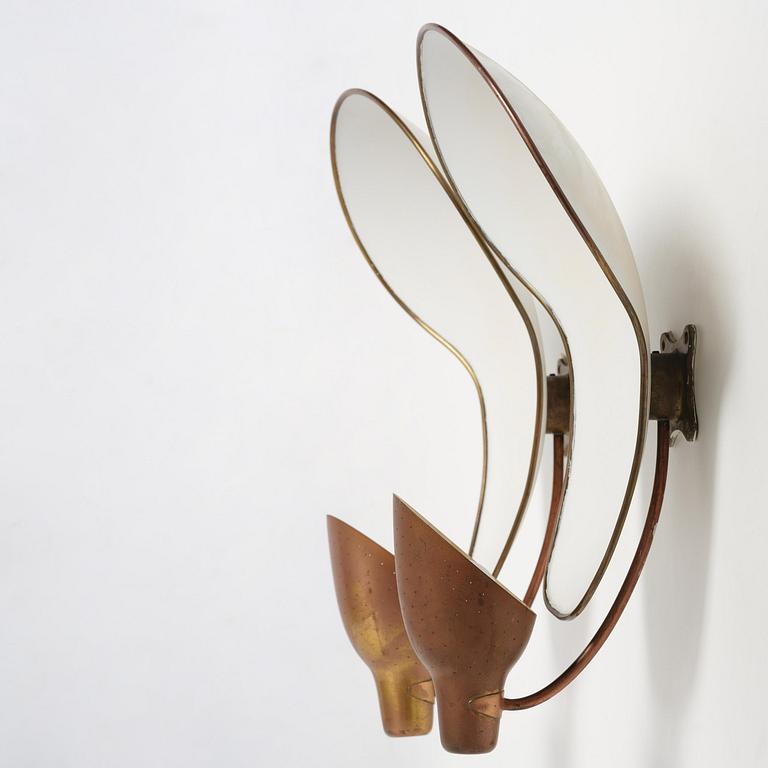 Carl-Axel Acking, a pair of wall lamps model number "5017", Bröderna Malmströms Metallvarufabrik, Malmö, 1940s.