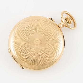 Pocket watch, 14K gold, hunter, 34 mm.