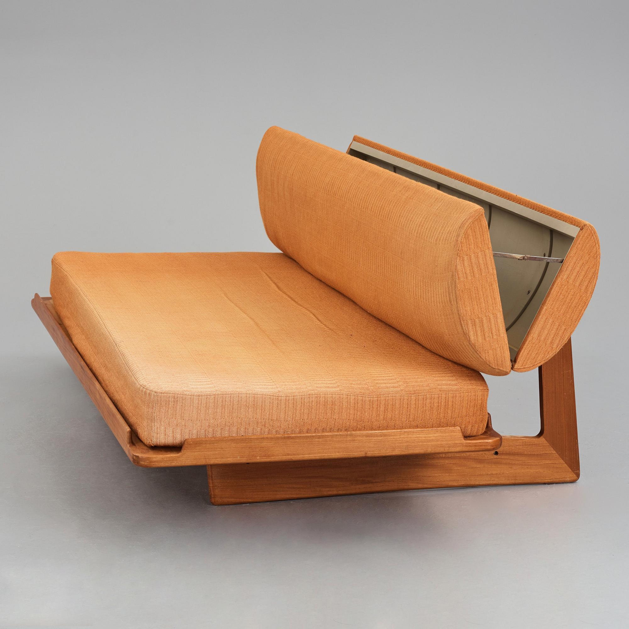 Grete Jalk, A teak sofa/daybed, Poul Jeppesen, Denmark, 1960's/1970's.