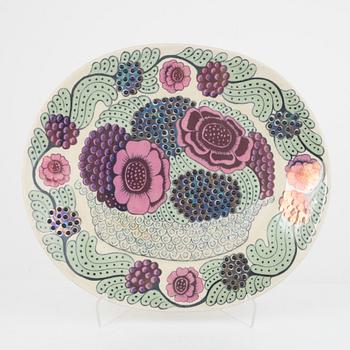 Birger Kaipiainen, a ceramic dish "Anemone" ceramic, Arabia Finland 1981, edition 183/200.