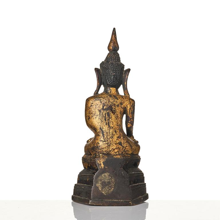 A gilt bronze figure of Buddha, Burma, Shan-state, 18th century.
