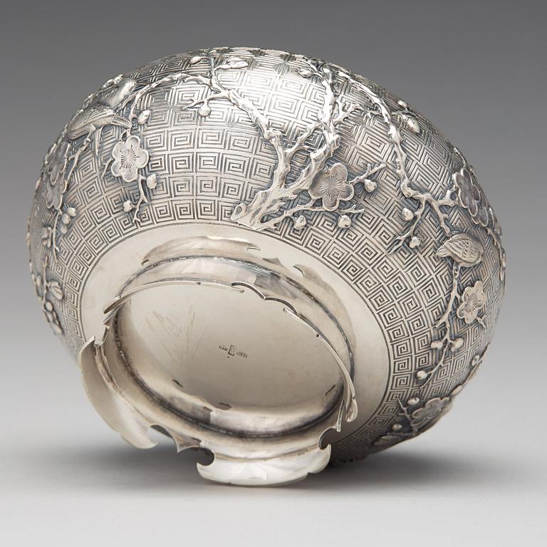 Skål, silver. Wang Hing & Co, tidigt 1900-tal.