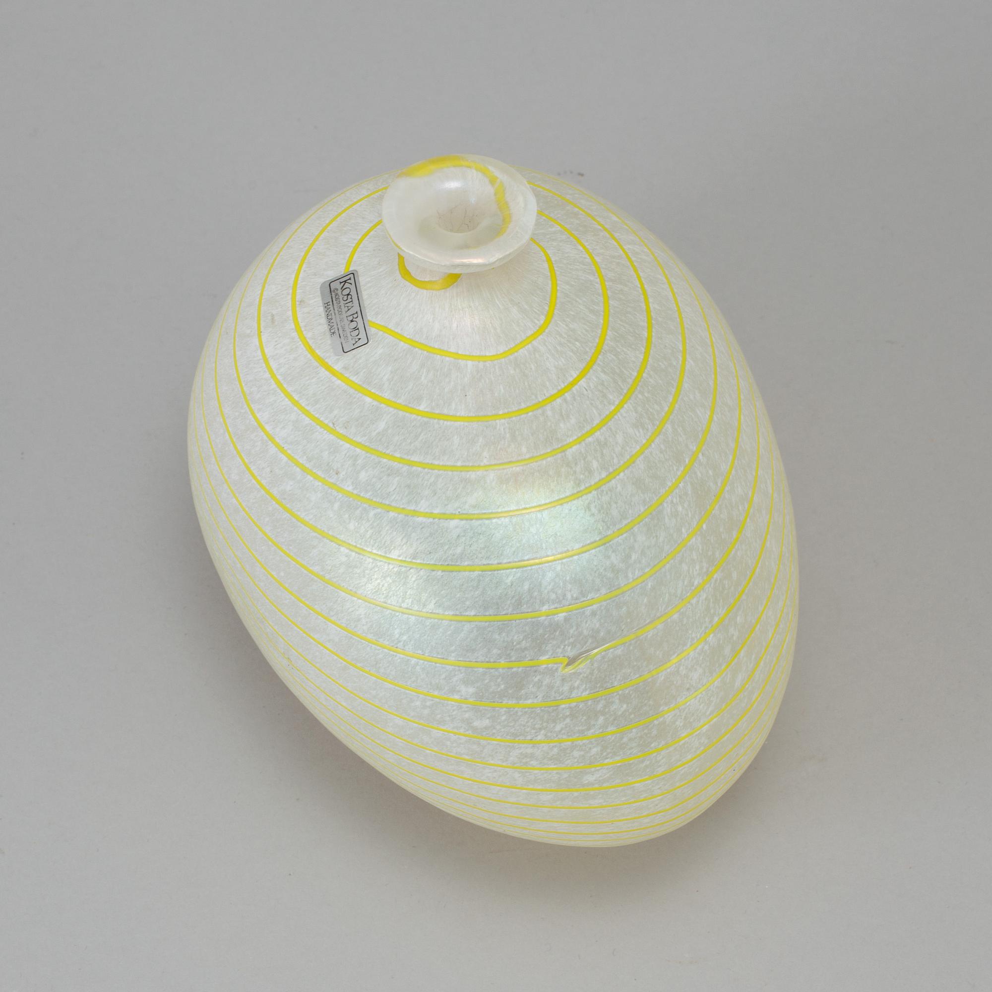 A glass vase by Bertil Vallien, Kosta Boda.