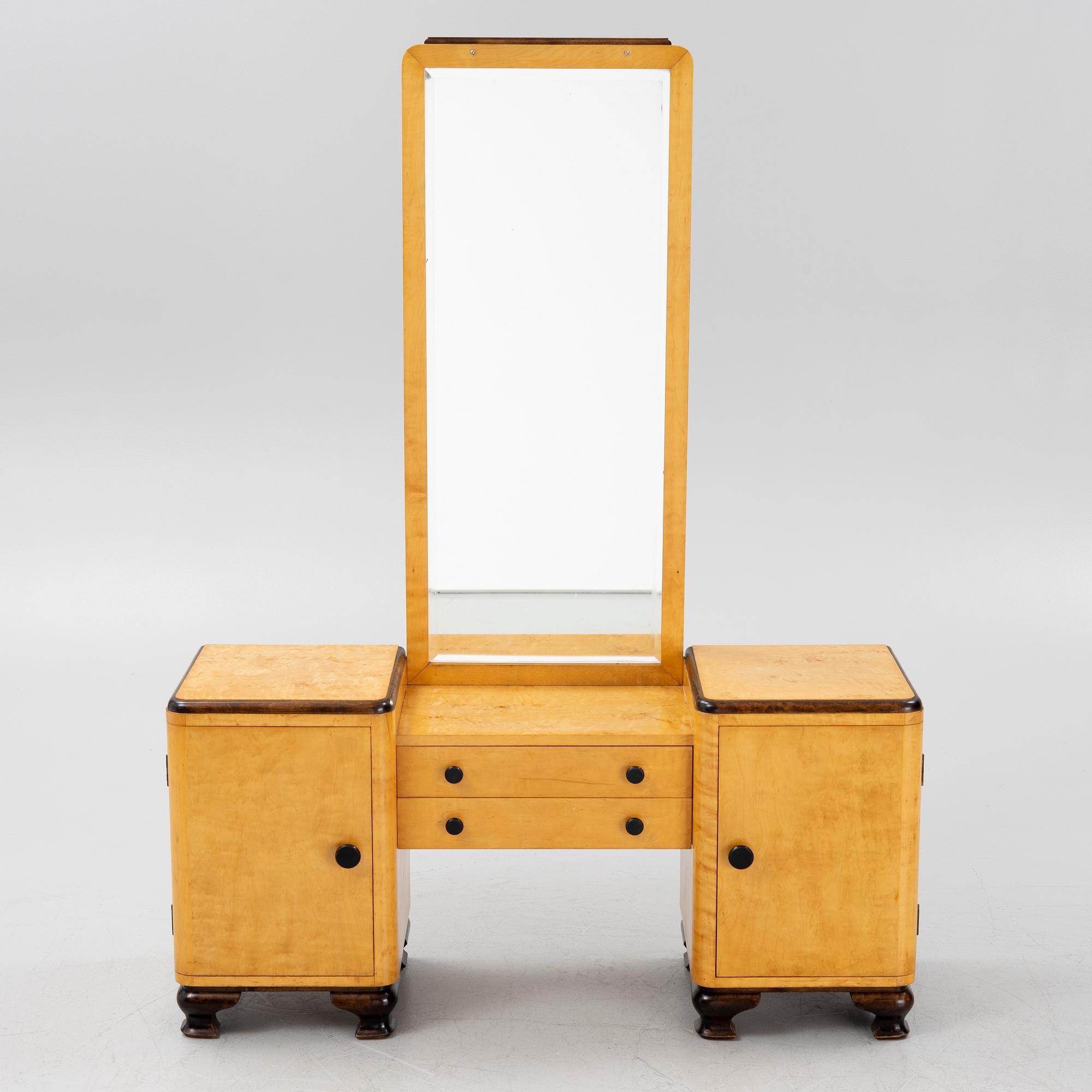 Sminkbord, pall och spegel, Art Deco,  1930-tal.