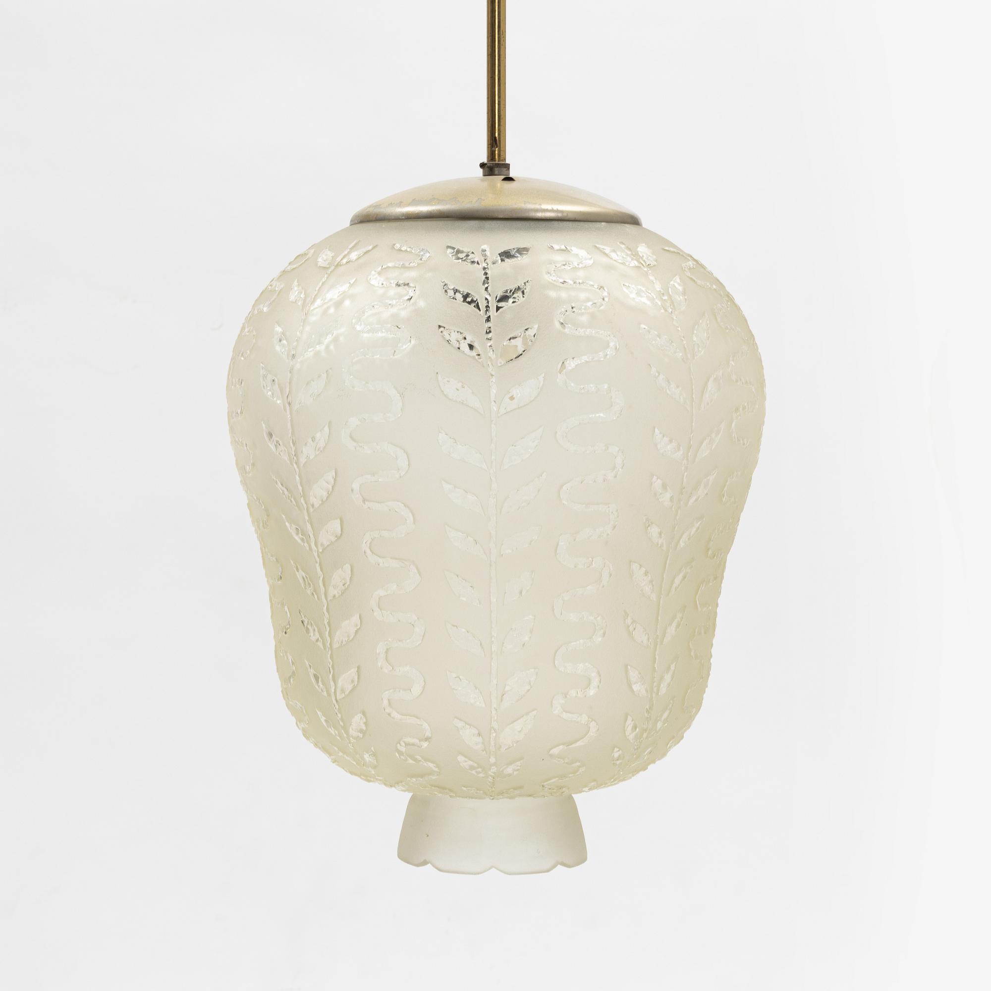 A pair of Swedish Modern ceiling lamps, 1940's.