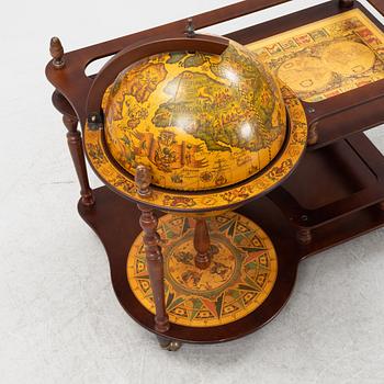 A globe drinking cabinet, late 20th Century.