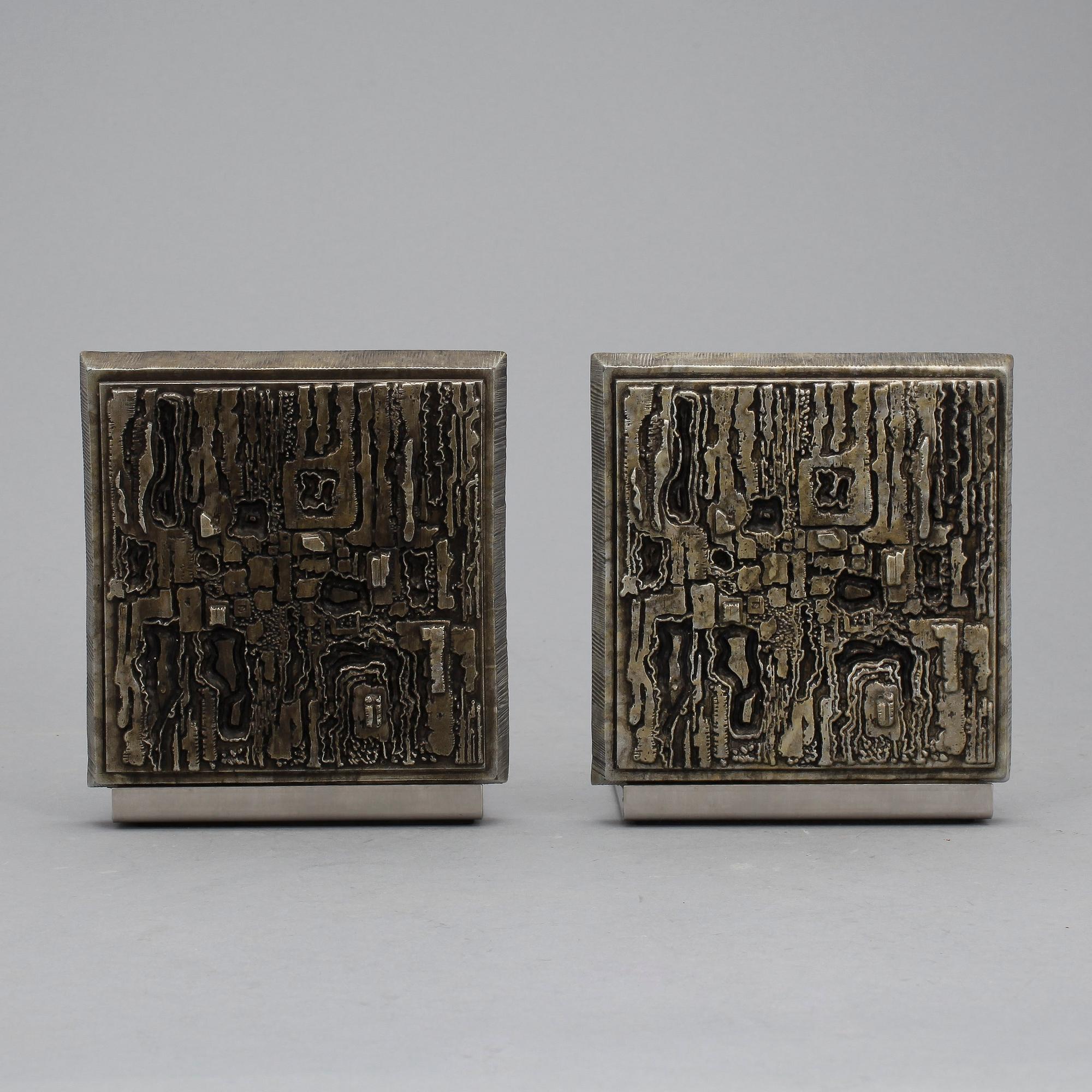 BOKSTÖD, ett par, Paul Evans, USA, 1960-tal.