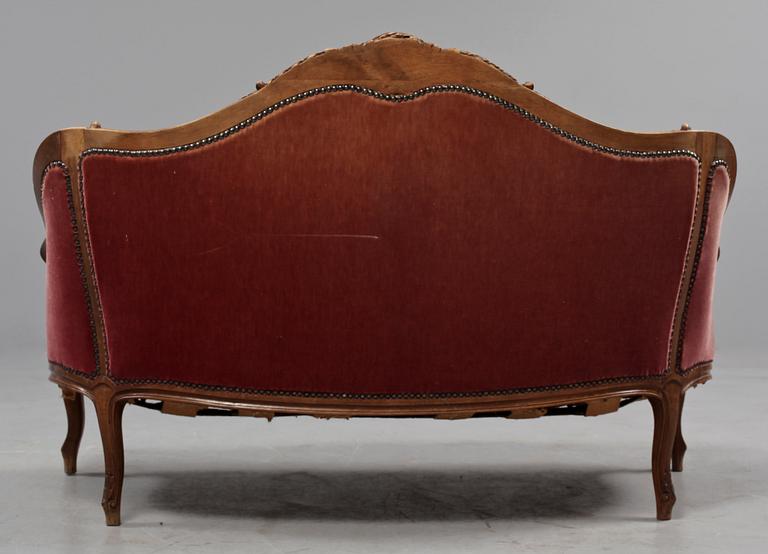 SOFFA, Louis XV-stil, omkring sekelskiftet 1900.